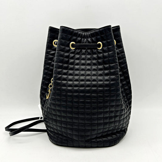 Pre-owned CELINE Calfskin Quilted Small C Backpack Black LA30799
