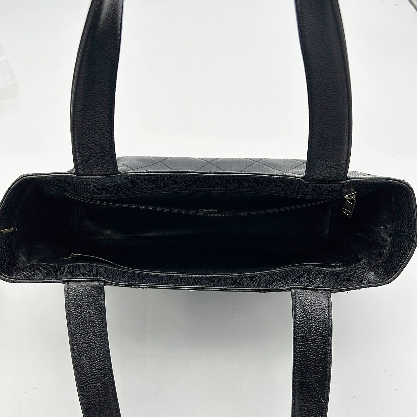 CHANEL Lambskin Quilted CC Shopping Tote Black LA3285