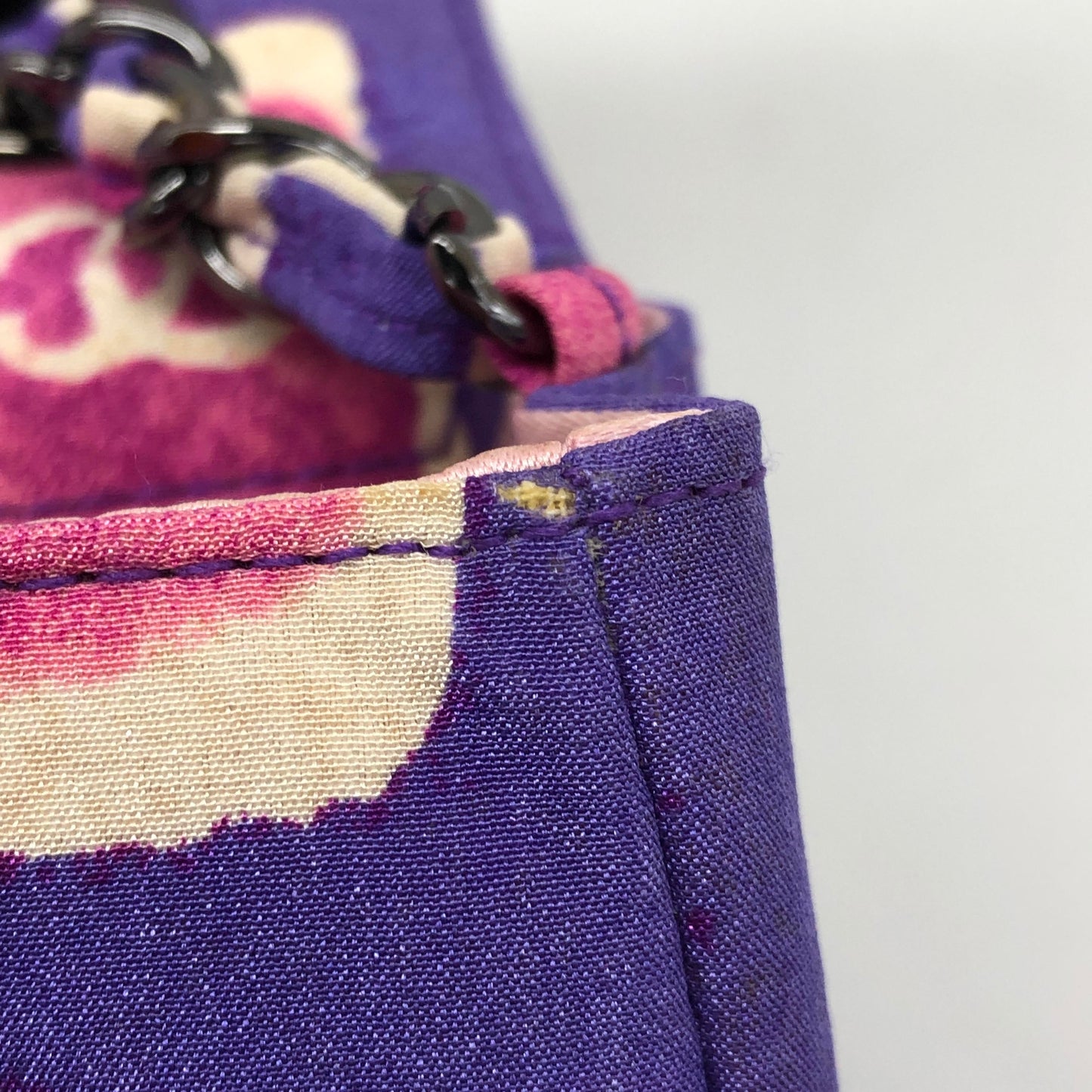 Chanel Flap Shoulder Bag Frame Purple Pink Cloth 2000-2002 Single Chain