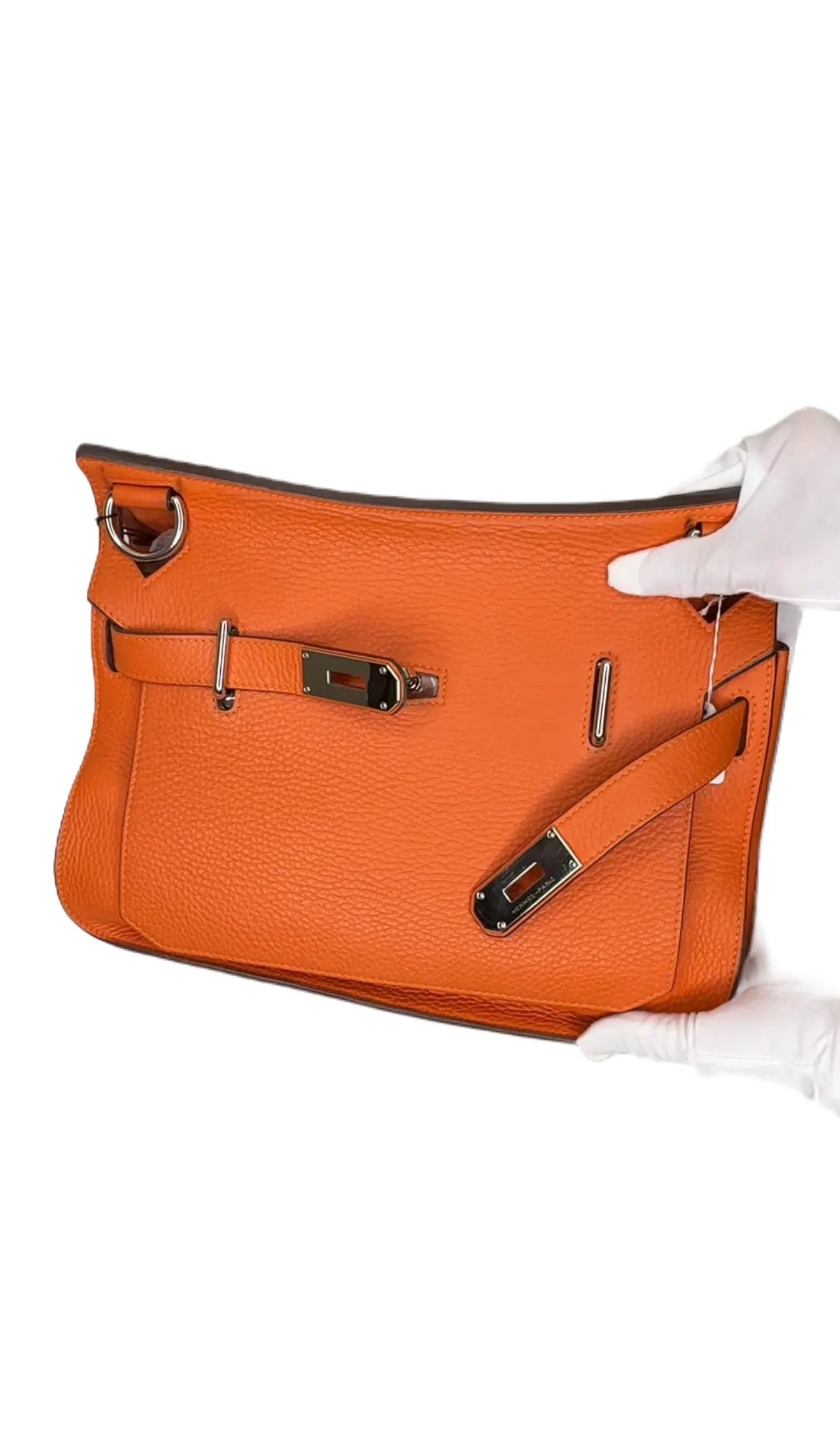 HERMES Taurillon Clemence Jypsiere 28 Orange B23-16