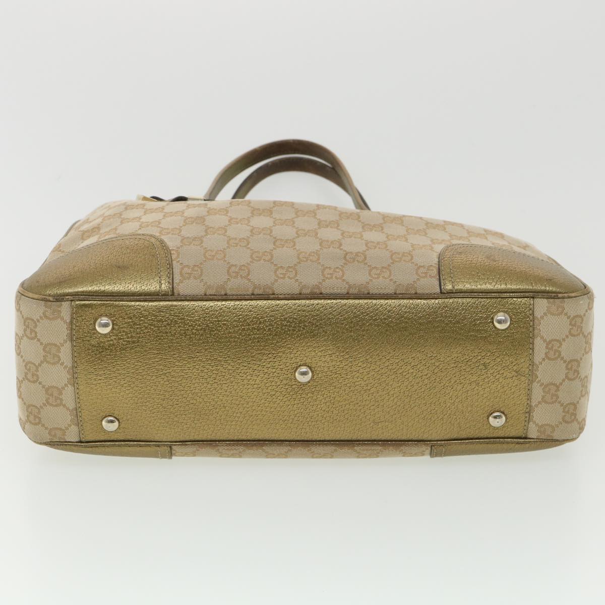GUCCI GG Canvas Shoulder Bag Beige Gold 163805  38395