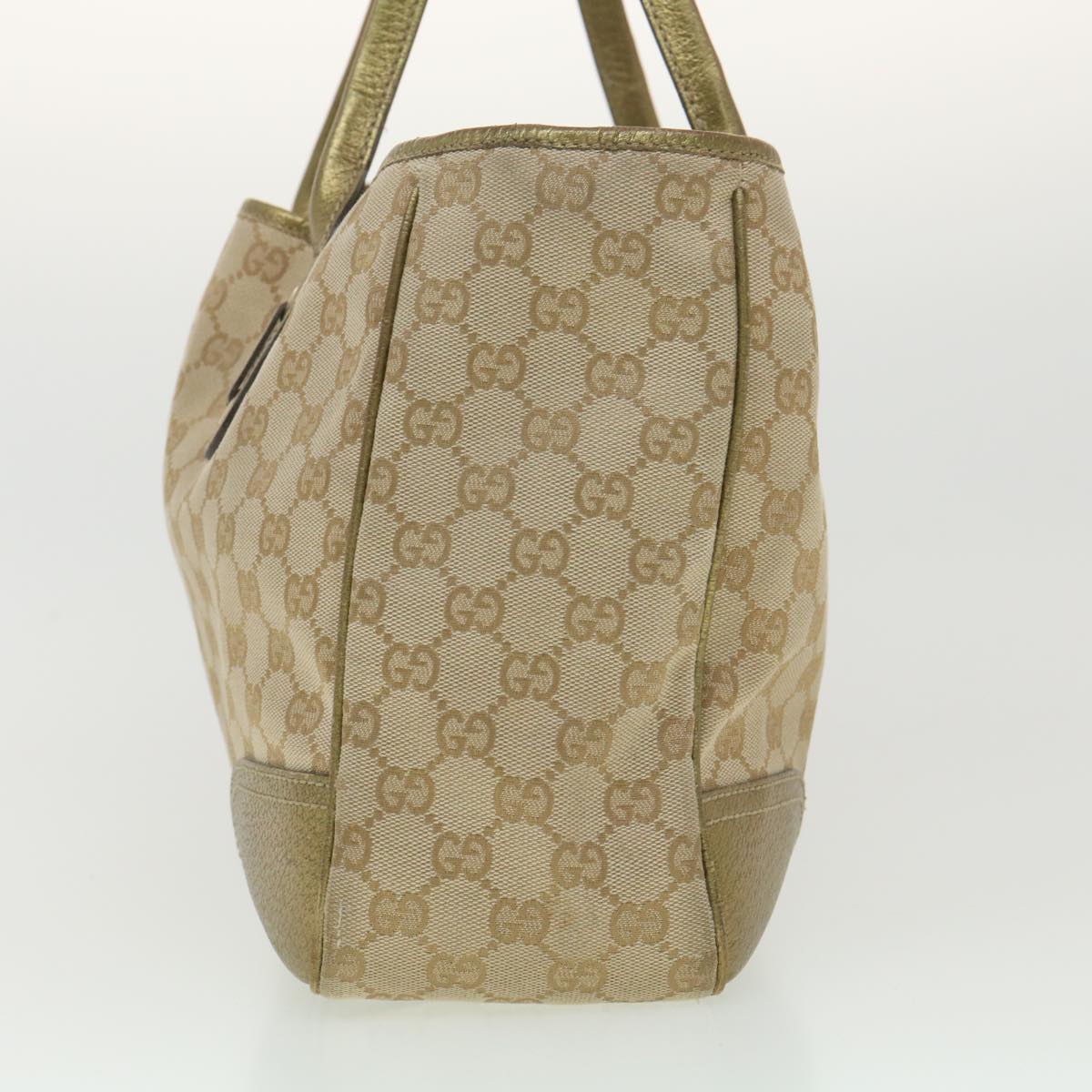 GUCCI GG Canvas Shoulder Bag Beige Gold 163805  38395
