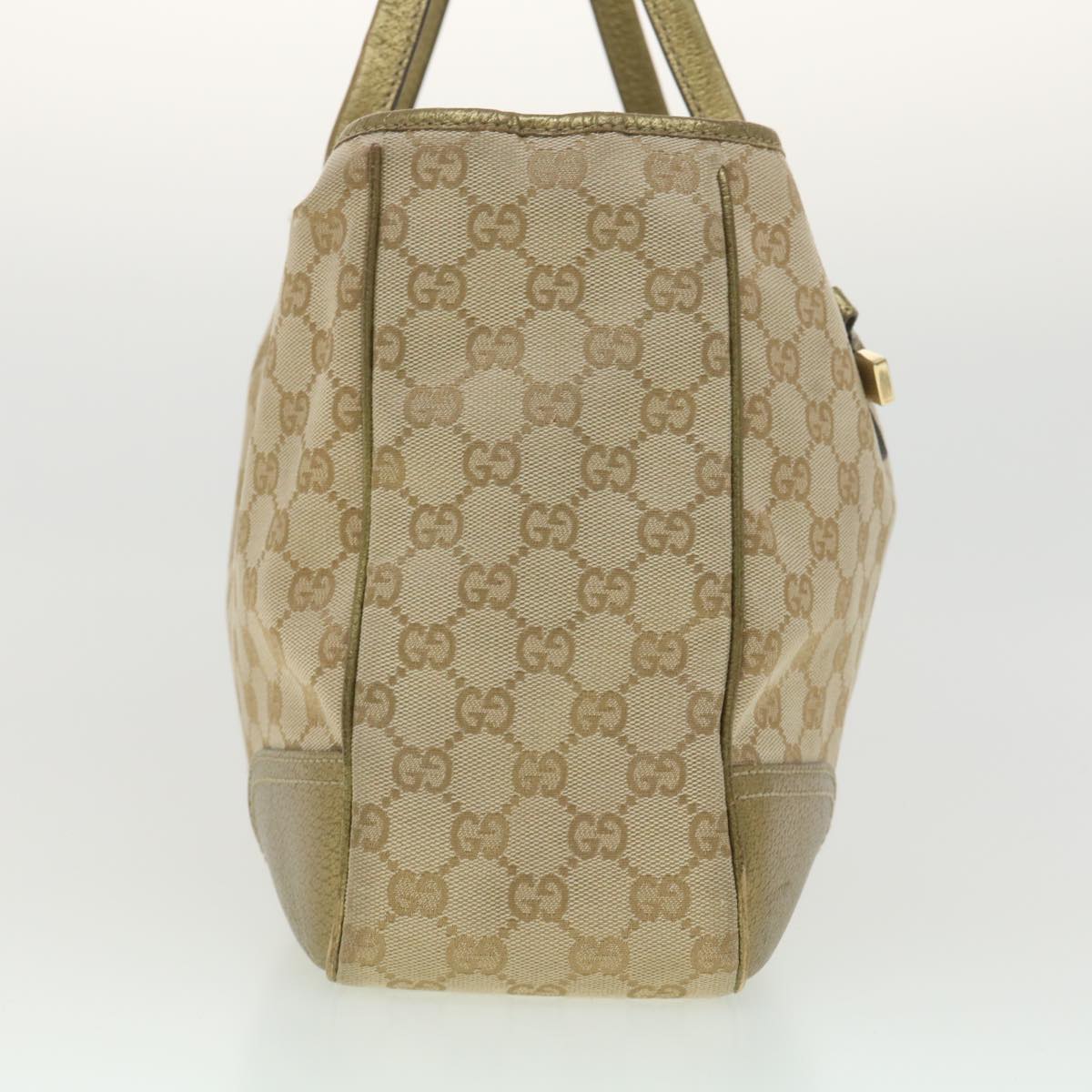 GUCCI GG Canvas Shoulder Bag Beige Gold 163805  38395