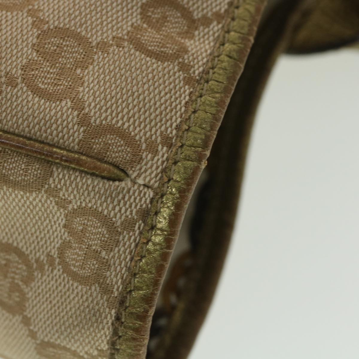 GUCCI GG Canvas Shoulder Bag Beige Gold 163805  38395