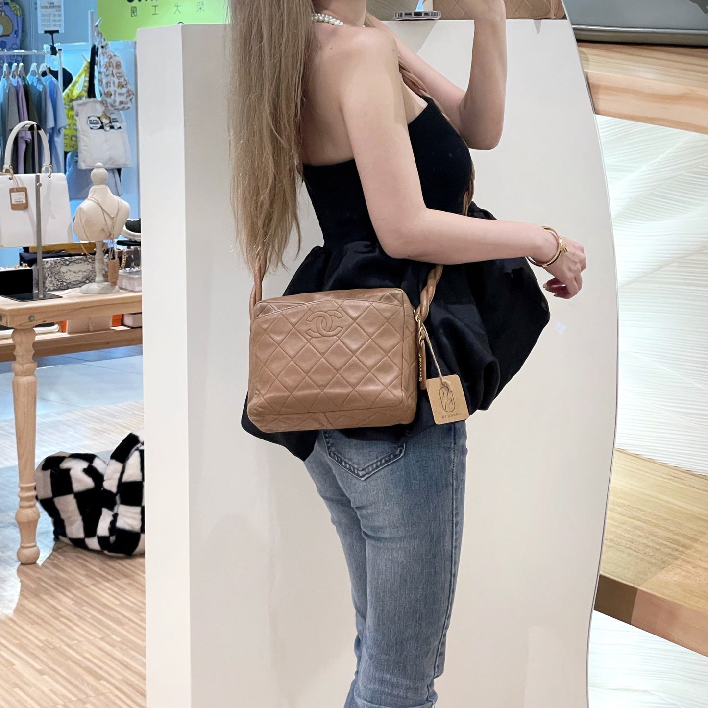 Chanel vintage lambskin matelasse shoulder bag