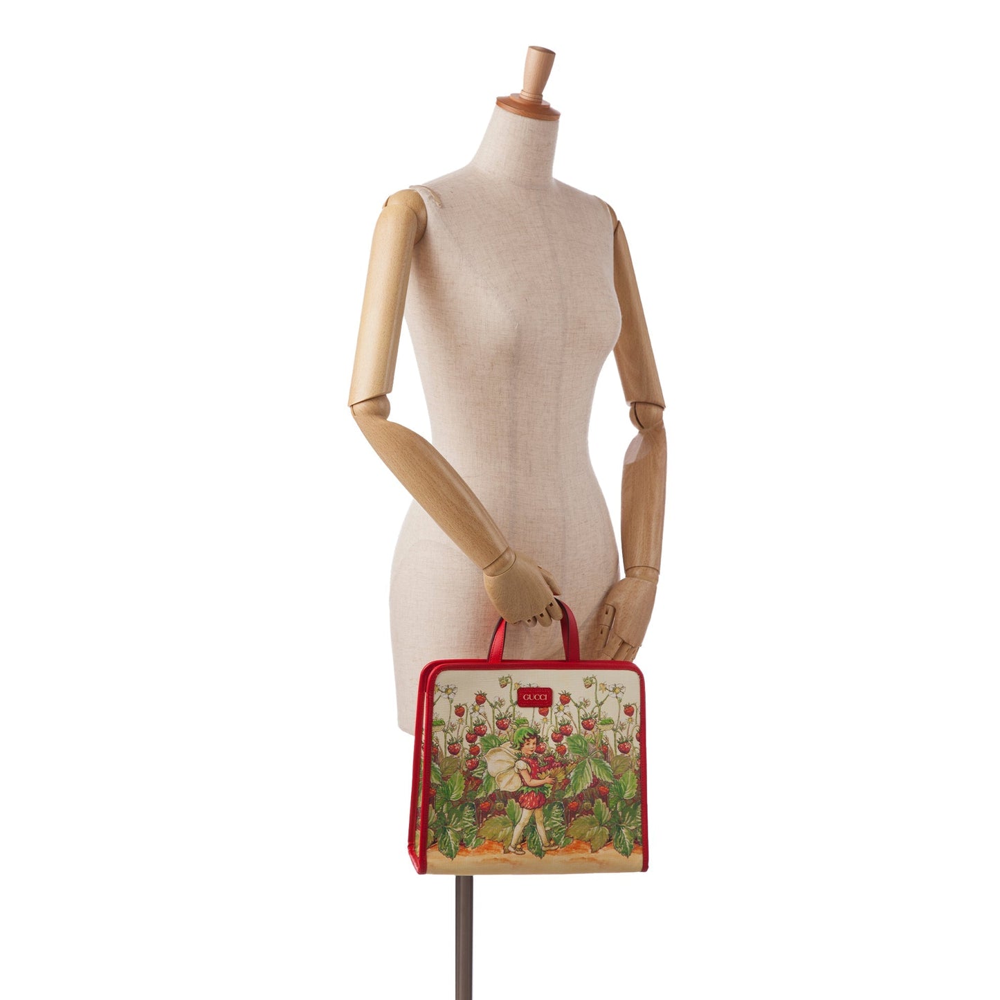 Red Gucci Kids Strawberry Fairy Tote Bag