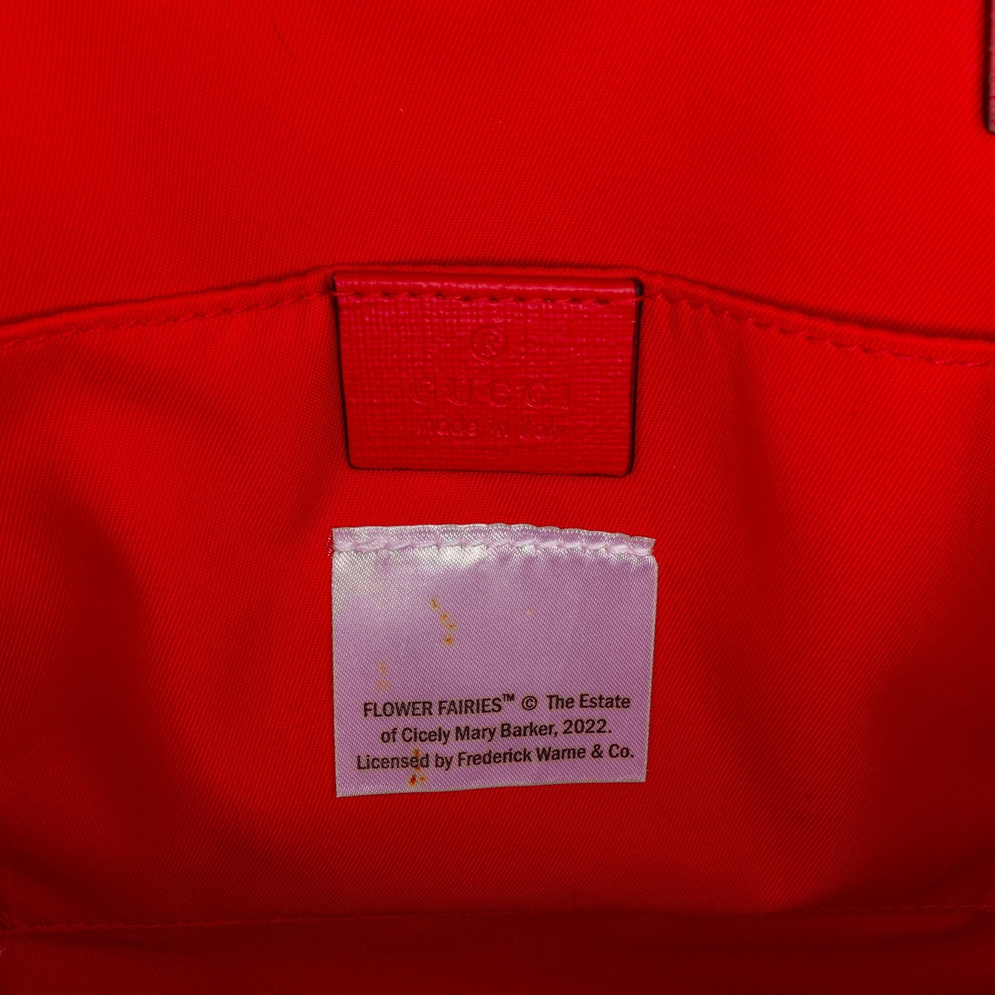 Red Gucci Kids Strawberry Fairy Tote Bag