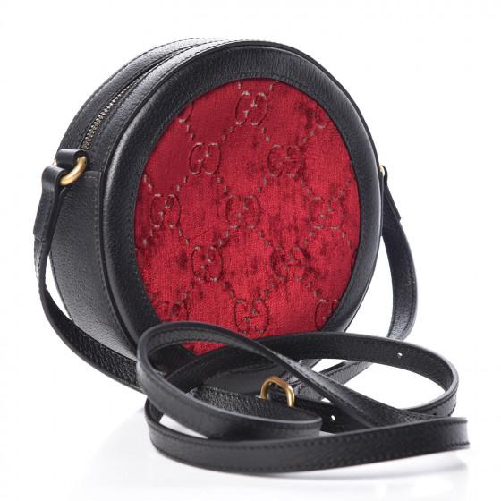 Gucci GG VeLouis Vuittonet Round Shoulder Bag Red