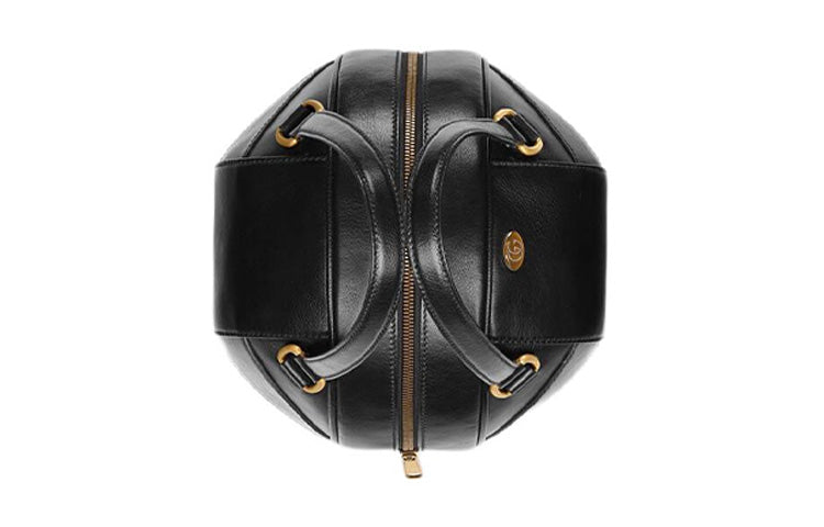 (WMNS) Gucci Unisex Leather Enamel Logo HandBag Black 536110-0PL0T-1000