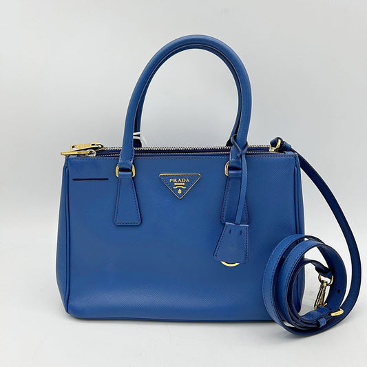 Prada Saffiano Leather Galleria Double Zip - Blue Totes, Handbags LA12131