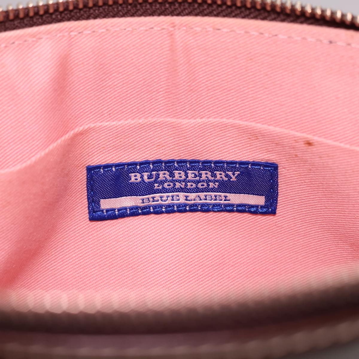 Burberry Nova Check Blue Label Shoulder Bag Canvas Brown Auth 40095