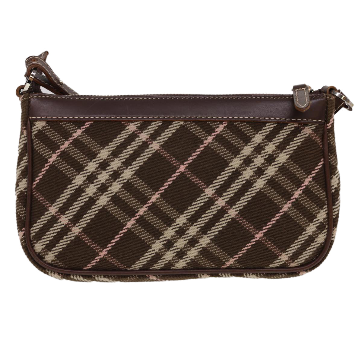 Burberry Nova Check Blue Label Shoulder Bag Canvas Brown Auth 40095