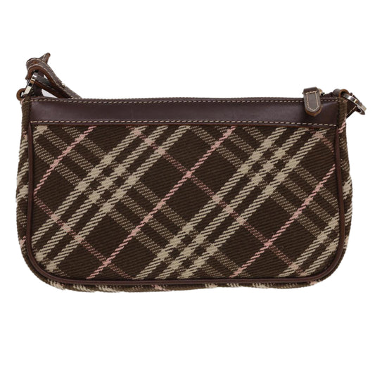 Burberry Nova Check Blue Label Shoulder Bag Canvas Brown Auth 40095