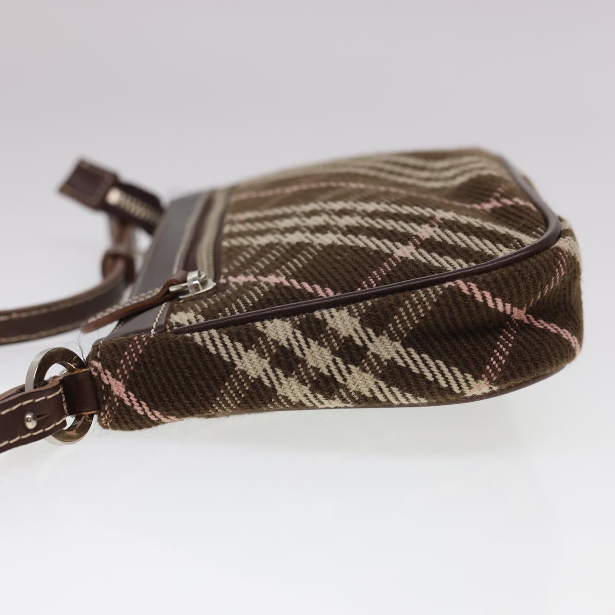 Burberry Nova Check Blue Label Shoulder Bag Canvas Brown Auth 40095