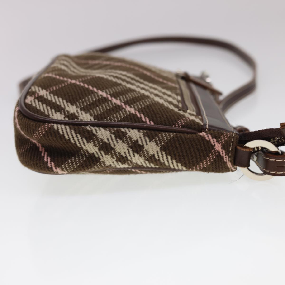 Burberry Nova Check Blue Label Shoulder Bag Canvas Brown Auth 40095
