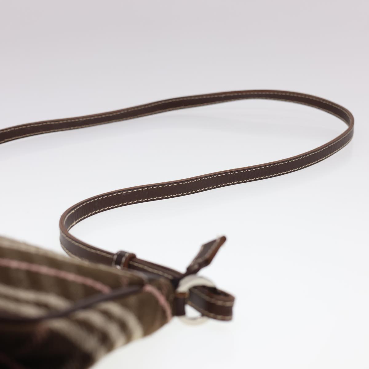 Burberry Nova Check Blue Label Shoulder Bag Canvas Brown Auth 40095