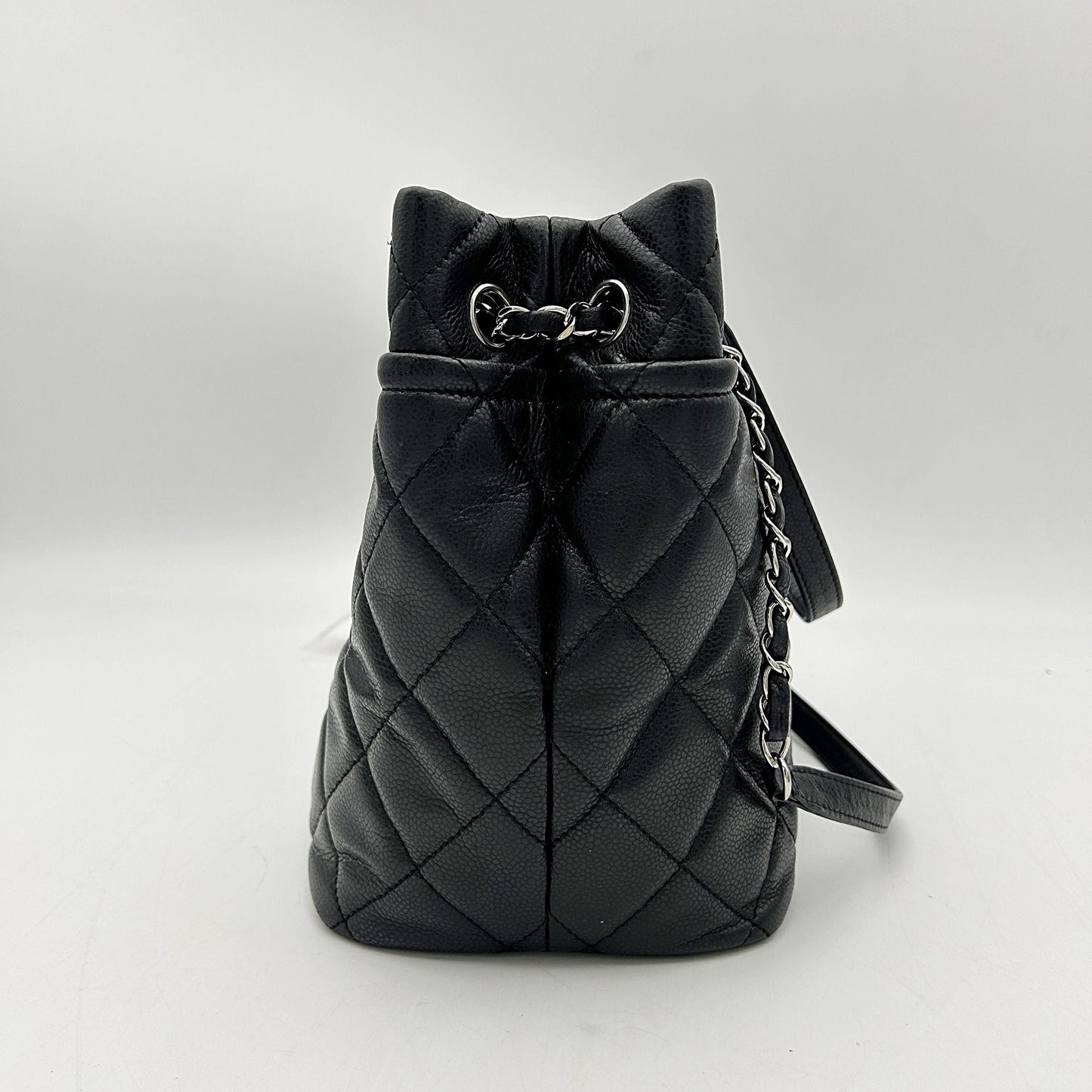 CHANEL Caviar Quilted CC Timeless Soft Tote Black LA27290