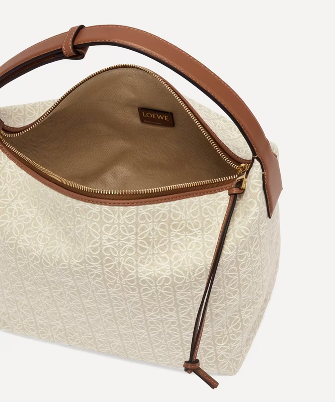 LOEWE Small Cubi Anagram Jacquard Canvas Shoulder Bag