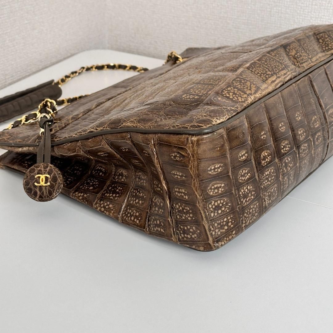 Chanel Crocodile Chain Tote - Brown Shoulder Bags, Handbags MR