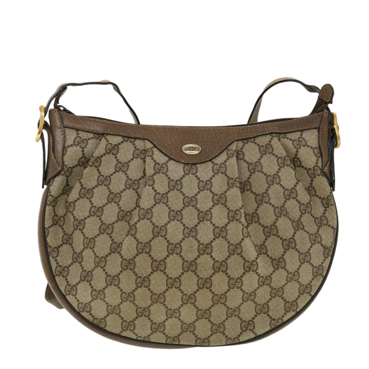 GUCCI GG Canvas Shoulder Bag PVC Leather Beige 41.02.058  43239