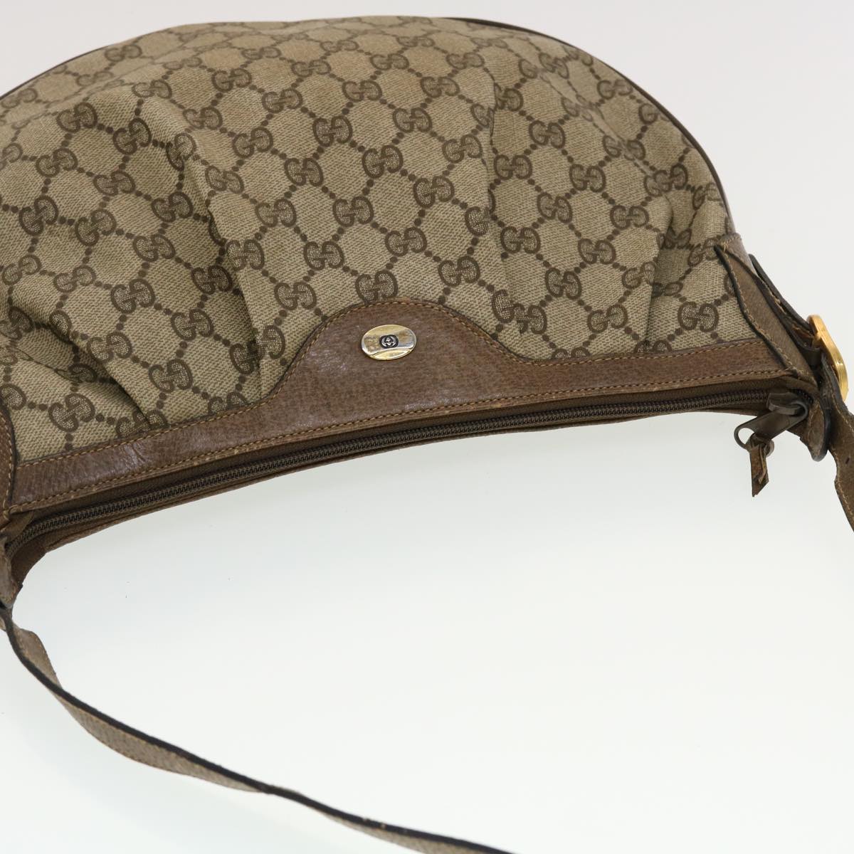 GUCCI GG Canvas Shoulder Bag PVC Leather Beige 41.02.058  43239