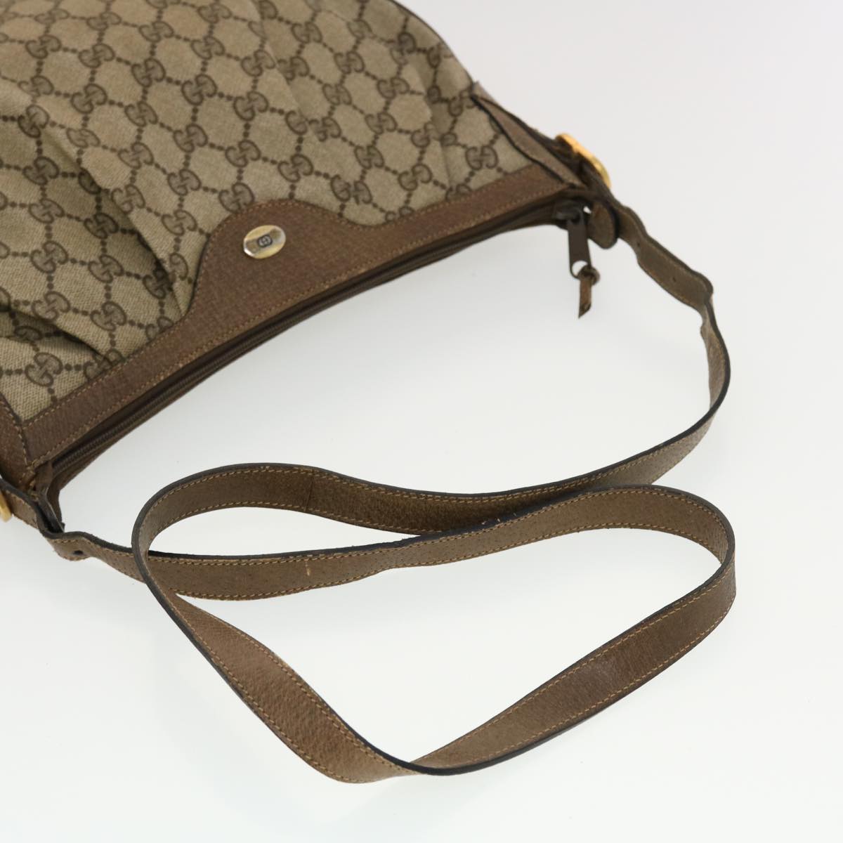 GUCCI GG Canvas Shoulder Bag PVC Leather Beige 41.02.058  43239