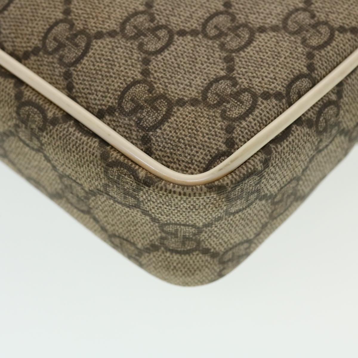 GUCCI GG Canvas Shoulder Bag PVC Leather Beige 201447  43748