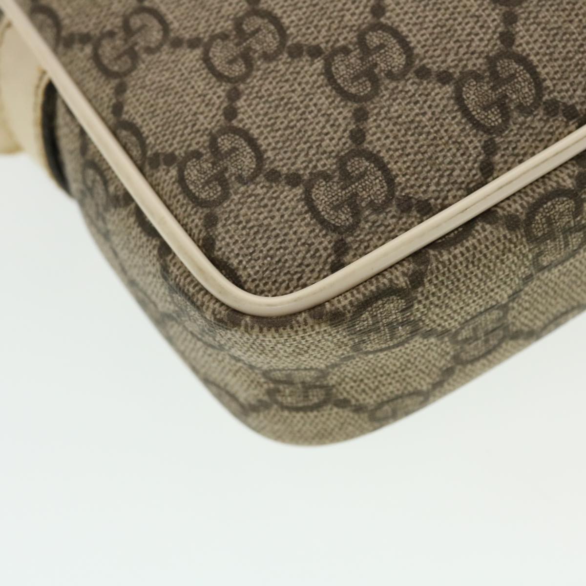 GUCCI GG Canvas Shoulder Bag PVC Leather Beige 201447  43748