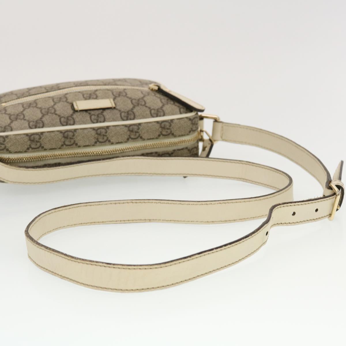 GUCCI GG Canvas Shoulder Bag PVC Leather Beige 201447  43748