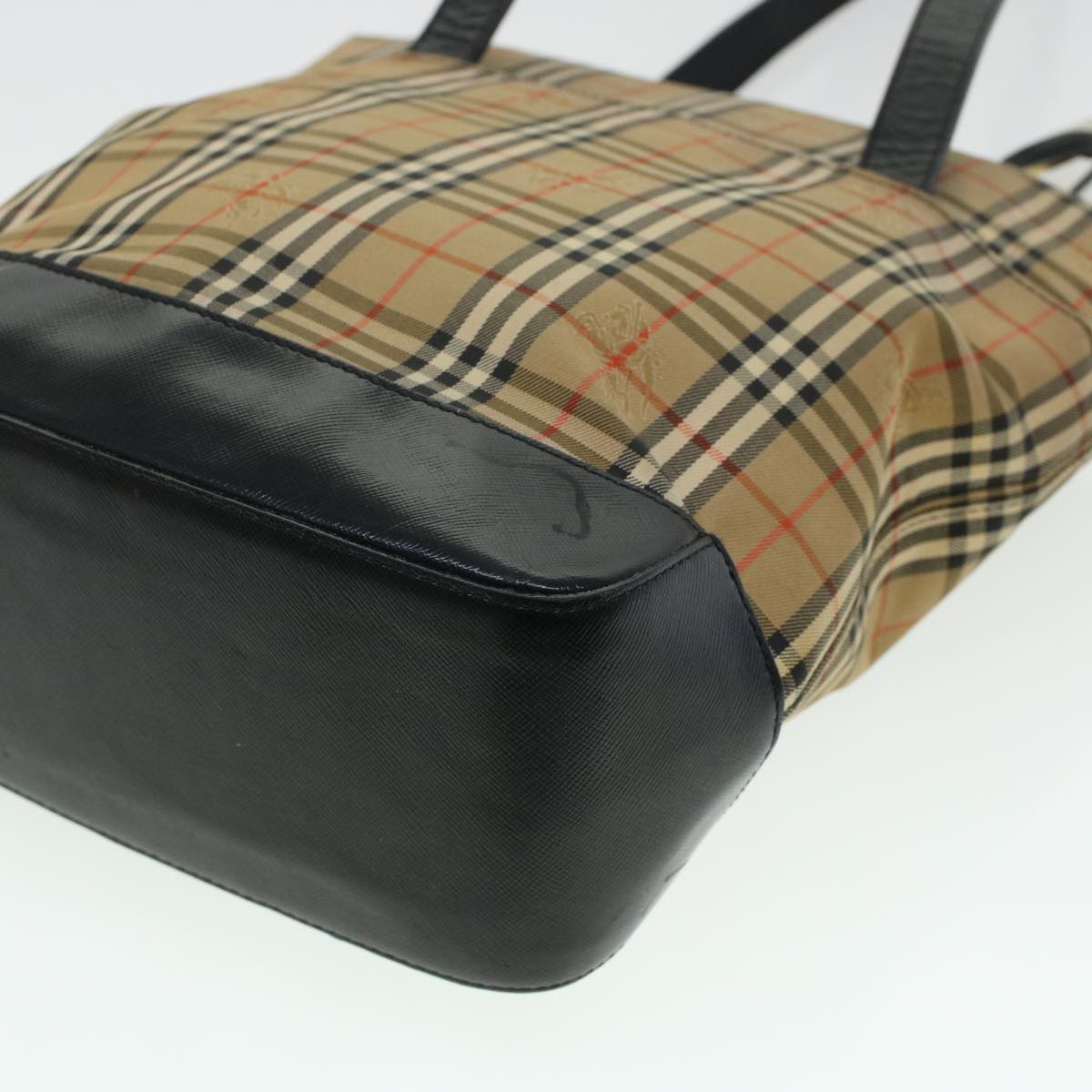 Burberry Shoulder Bag PVC Leather Beige Brown Auth 44154