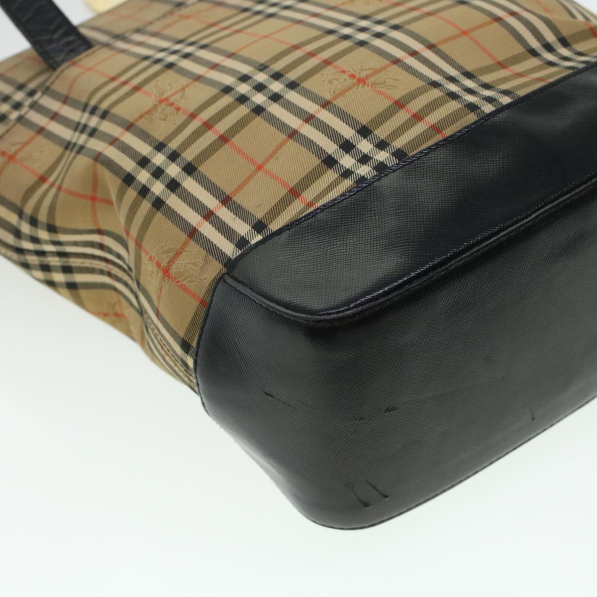 Burberry Shoulder Bag PVC Leather Beige Brown Auth 44154