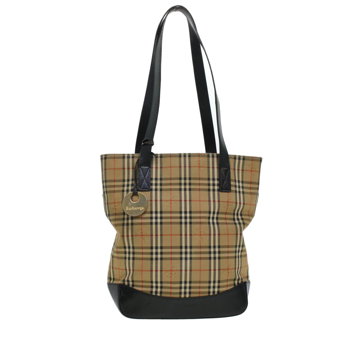 Burberry Shoulder Bag PVC Leather Beige Brown Auth 44154