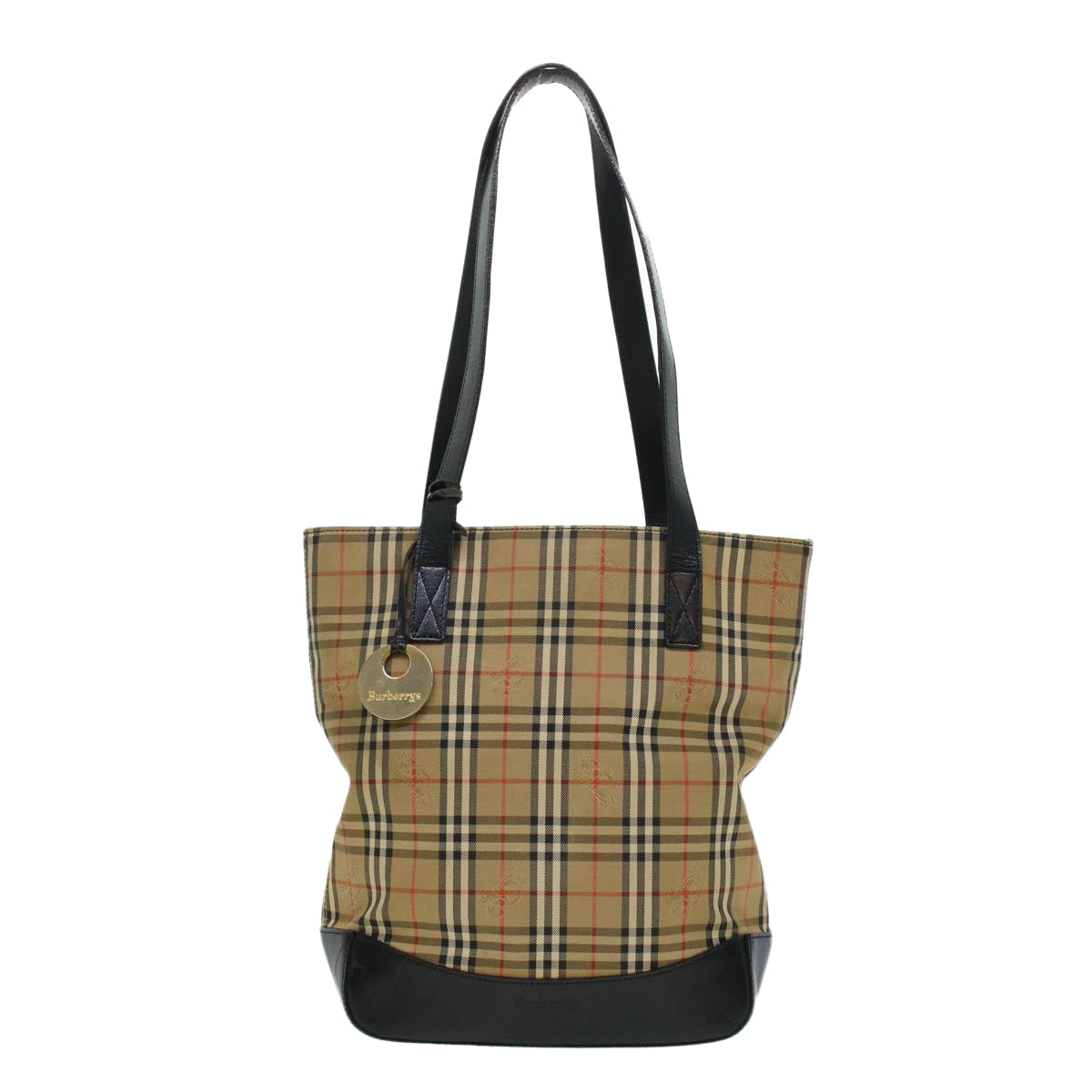 Burberry Shoulder Bag PVC Leather Beige Brown Auth 44154