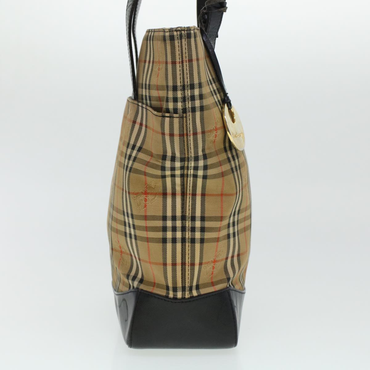 Burberry Shoulder Bag PVC Leather Beige Brown Auth 44154