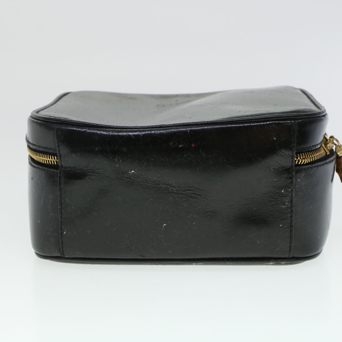 GUCCI Vanity Cosmetic Pouch Enamel 2way Black  44406