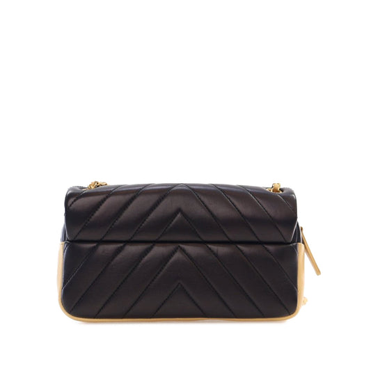 Black Chanel Small Bicolor Chevron Lambskin Single Flap Shoulder Bag