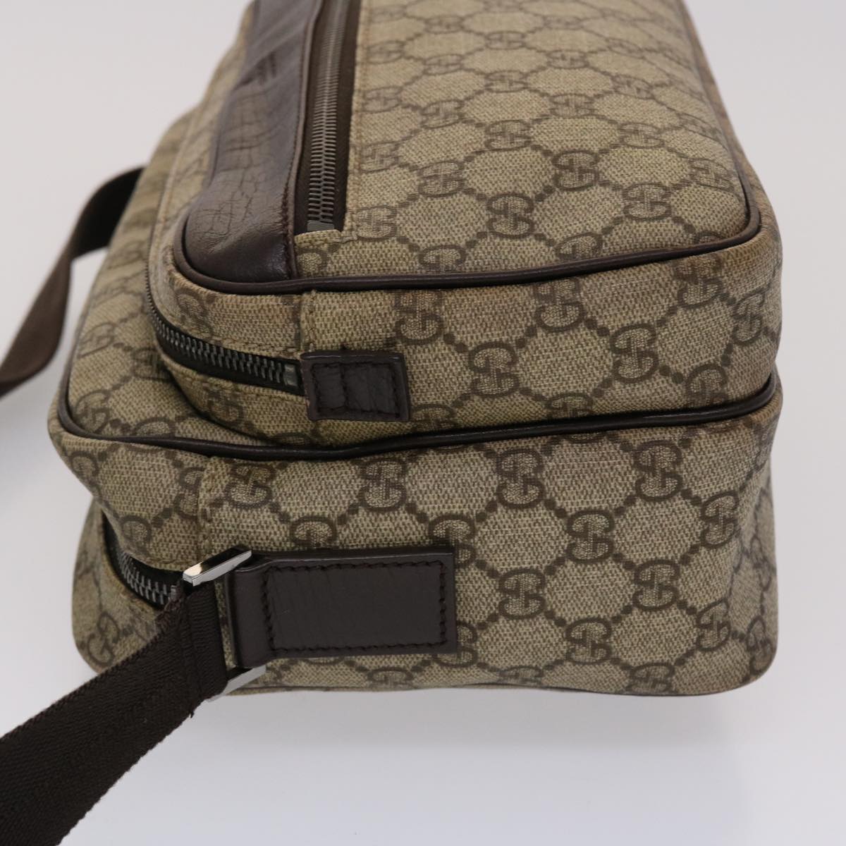 GUCCI GG Canvas Shoulder Bag PVC Leather Beige 114531  45947