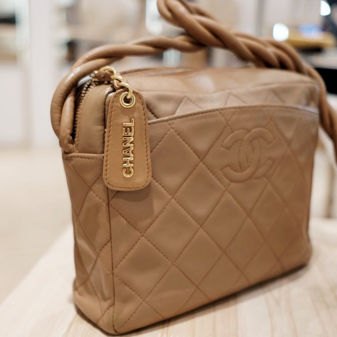 Chanel vintage lambskin matelasse shoulder bag