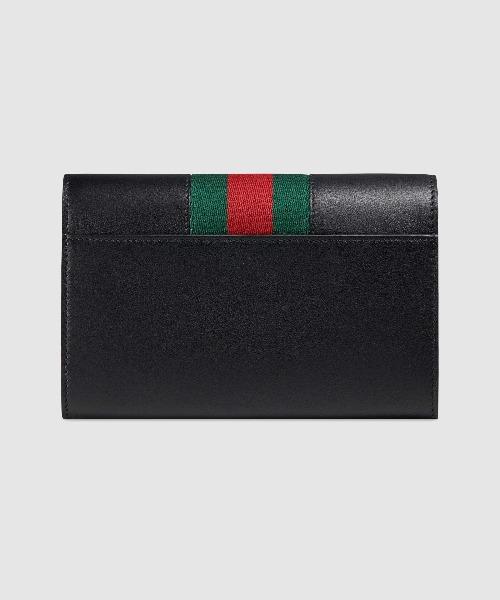 Gucci SyLouis Vuittonie Leather Continental Wallet Black