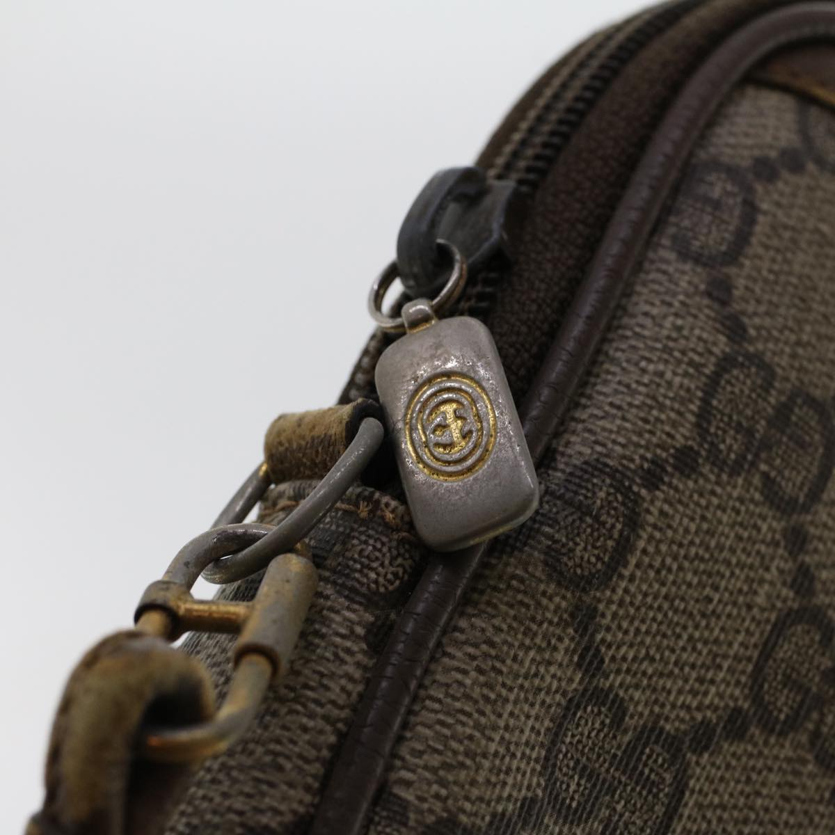 GUCCI GG Canvas Shoulder Bag PVC Leather Beige  48136