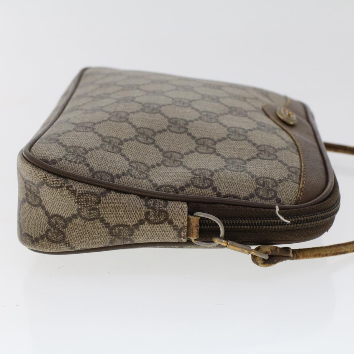 GUCCI GG Canvas Shoulder Bag PVC Leather Beige  48136
