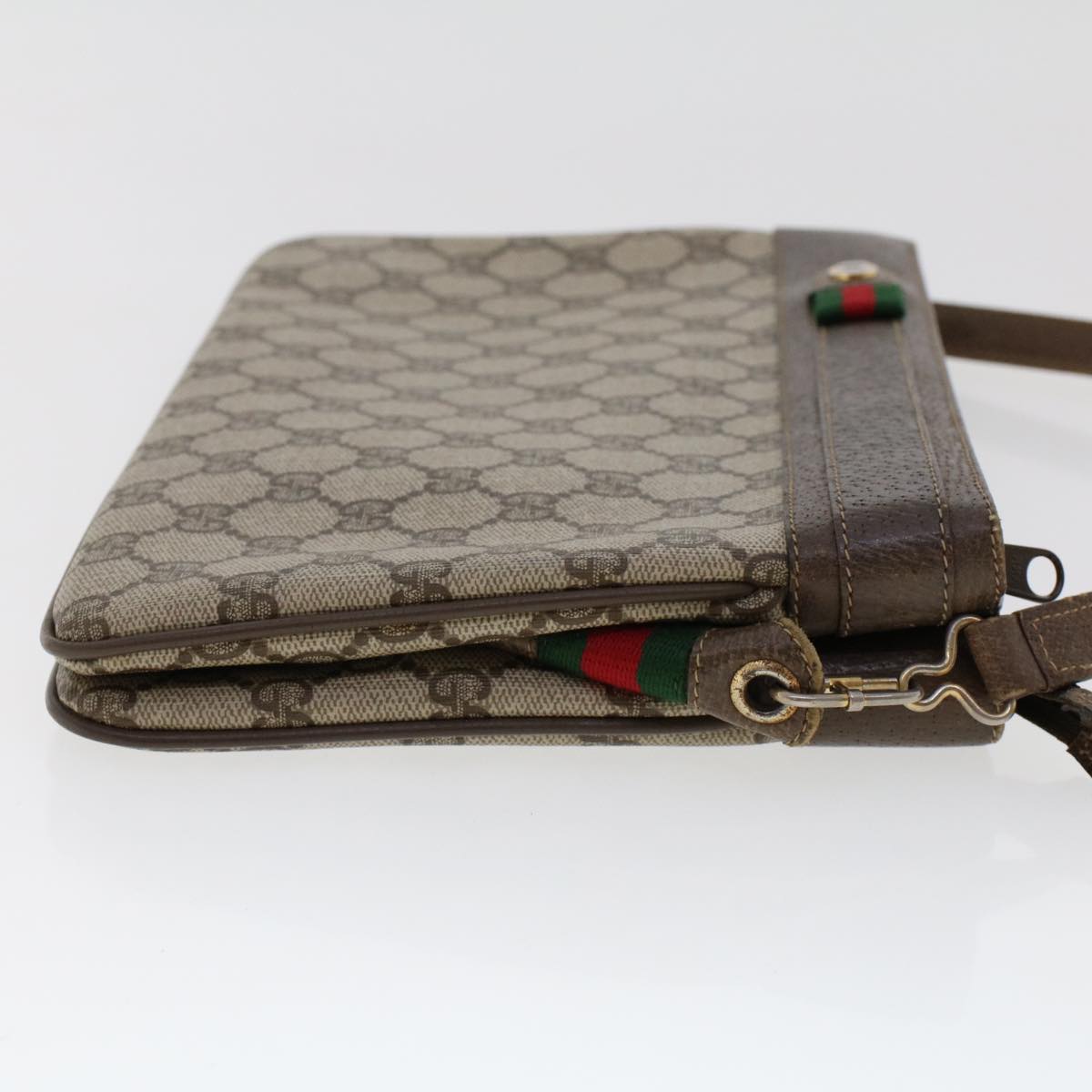 GUCCI GG Canvas Web Sherry Line Shoulder Bag Beige Red 904.02.035..  48148