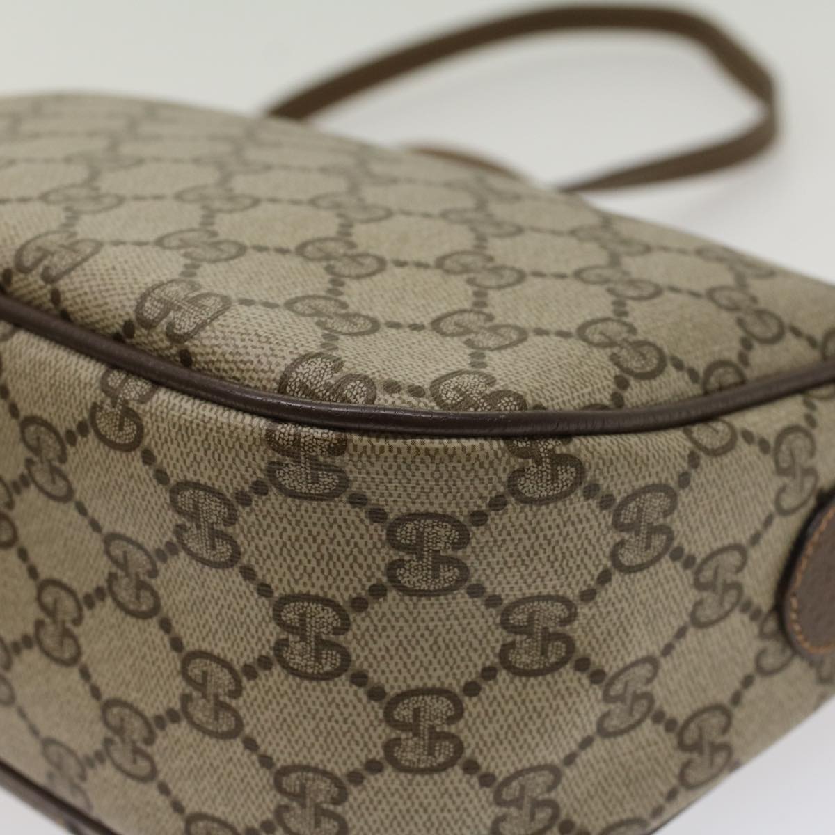 GUCCI GG Canvas Web Sherry Line Shoulder Bag Beige Green 39.02.032  48249