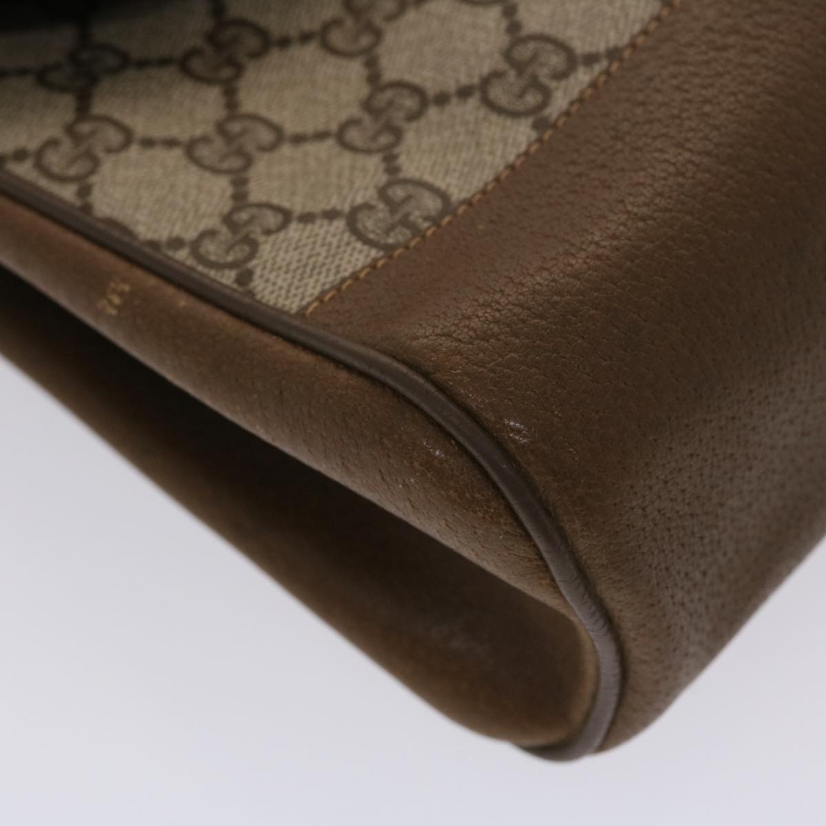 GUCCI GG Canvas Shoulder Bag PVC Leather Beige  48599