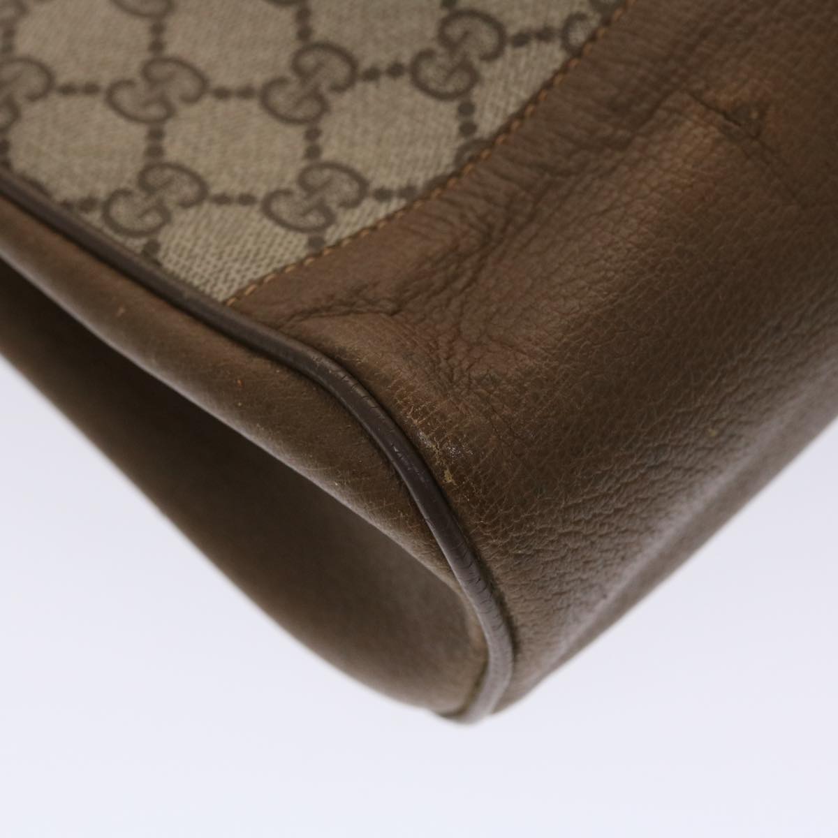 GUCCI GG Canvas Shoulder Bag PVC Leather Beige  48599