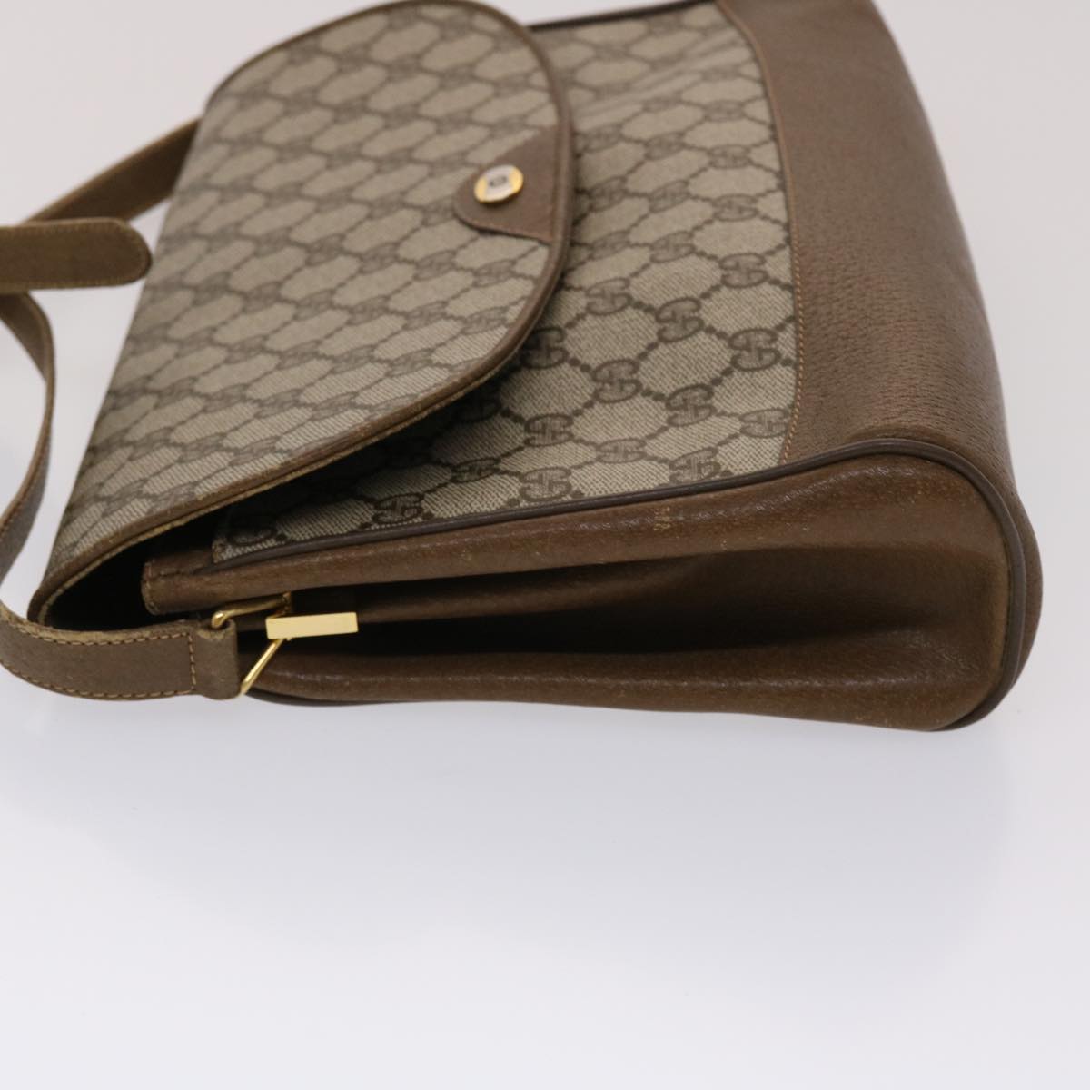 GUCCI GG Canvas Shoulder Bag PVC Leather Beige  48599