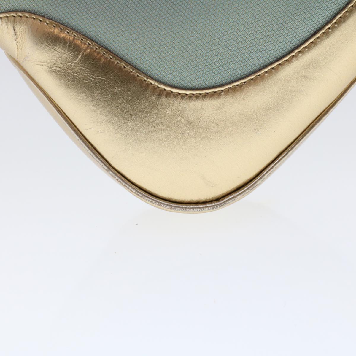 GUCCI Jackie Sherry Line Shoulder Bag Nylon Leather Light Blue Beige  48751