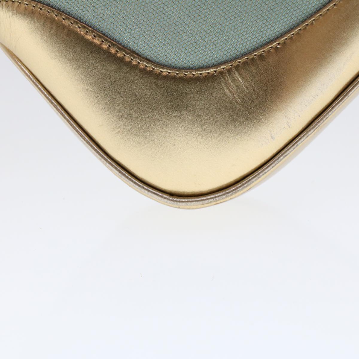 GUCCI Jackie Sherry Line Shoulder Bag Nylon Leather Light Blue Beige  48751
