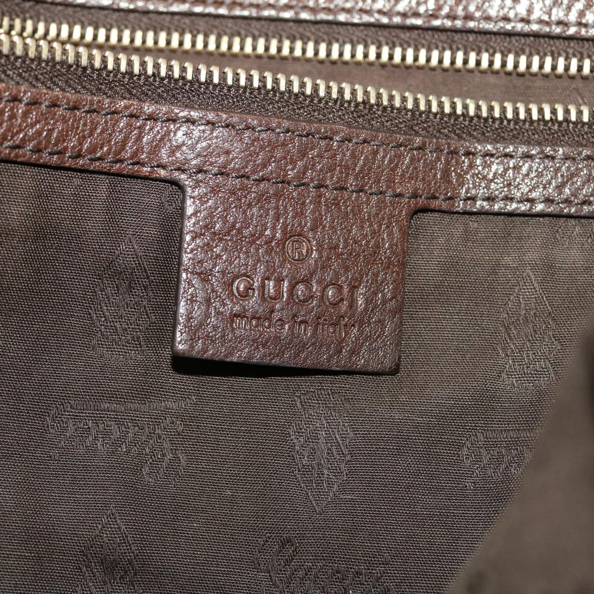 GUCCI GG Canvas Tote Bag Beige Dark Brown  49048