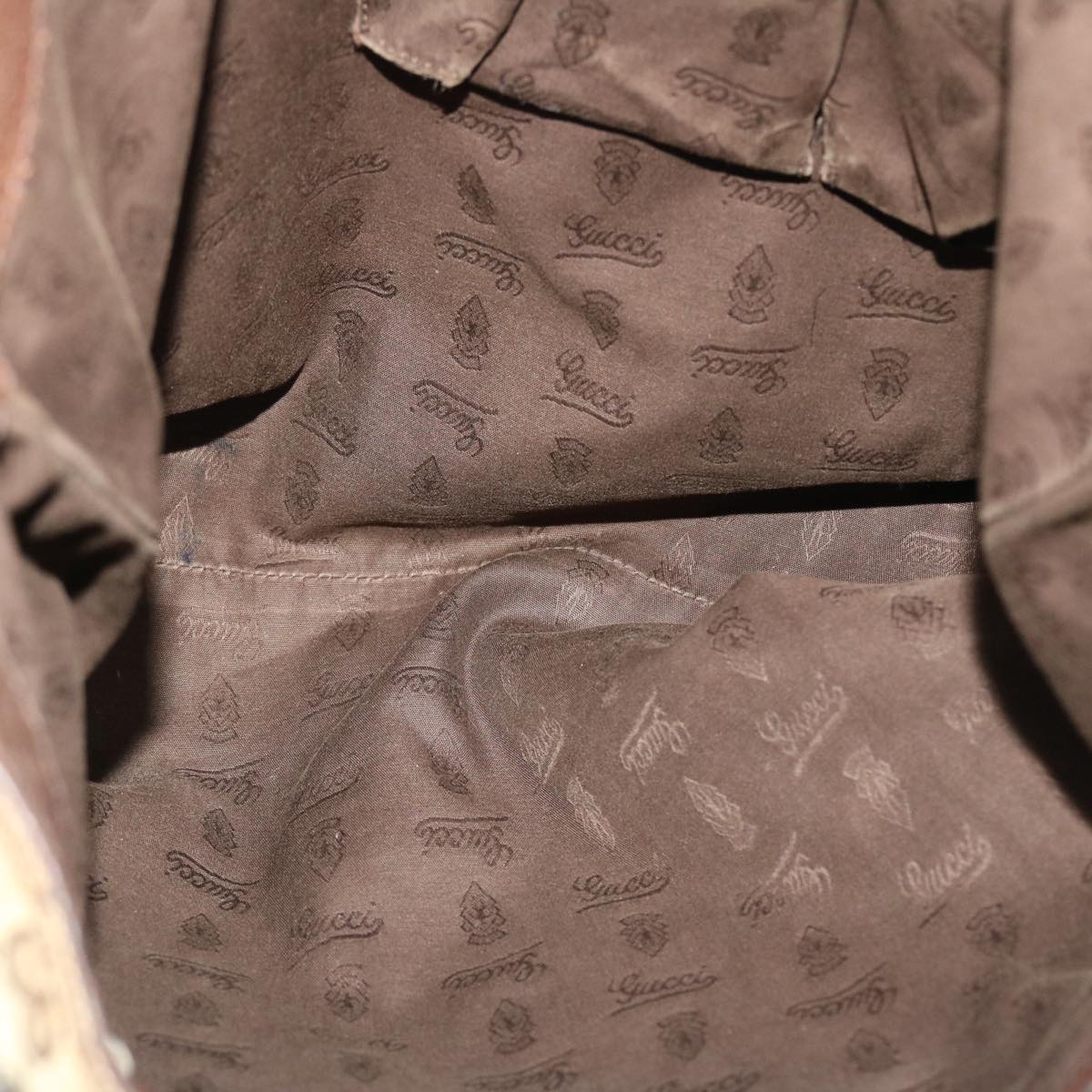 GUCCI GG Canvas Tote Bag Beige Dark Brown  49048